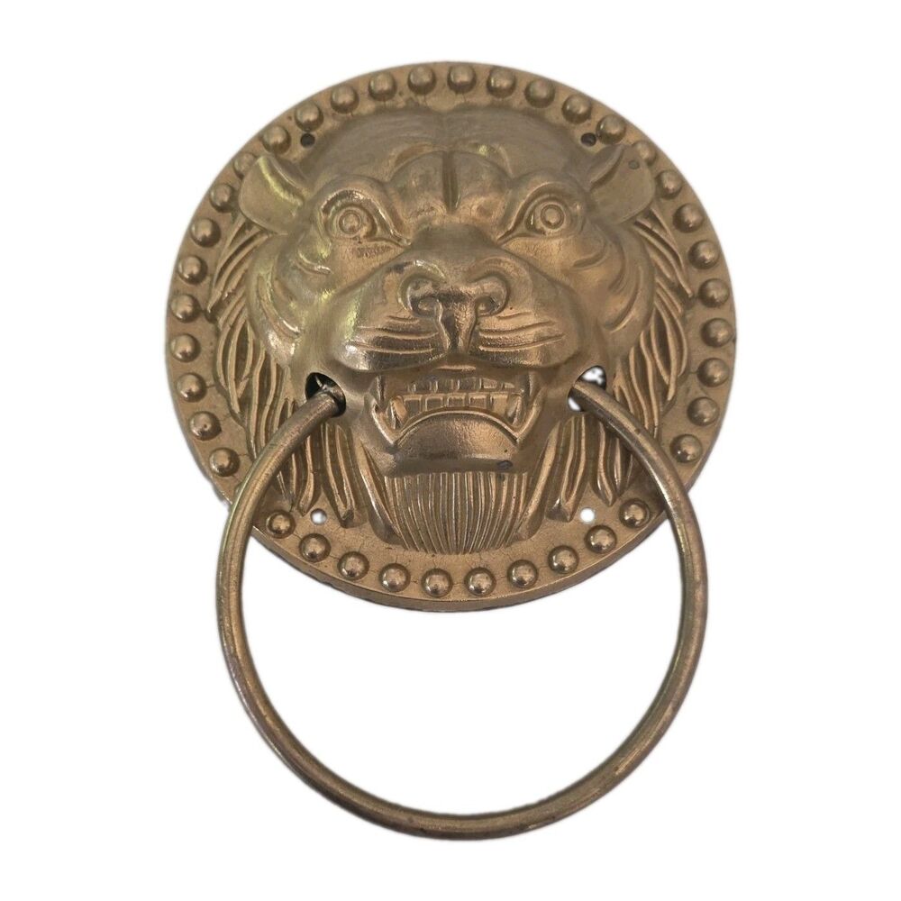 Brass Tiger Head Door Knocker Towel Holder